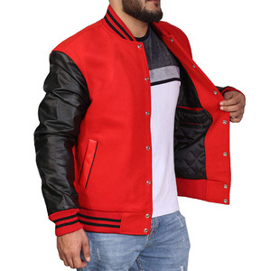 New Best Design Hooded Thick Varsity <b>Jackets</b> <b>for</b> <b>Men</b> Regular Sleeves 100% Wool Fabric Wholesale Baseball Cartoon Patchwork - Product Image 5