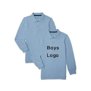 First Classic Boys long Sleeves Premium Custom Logo Boys Printing Polo-Shirts Pure Cotton Fitted T Shirts Export From BD