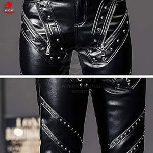 กางเกงหนังผู้ชายทรงเท่ห์ขายดีจากโรงงาน เหมาะสำหรับนักขี่มอเตอร์ไซค์และใส่ลำลองในชีวิตประจำวัน - Product Image 5