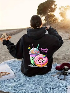 Sweat-shirts à capuche vierges pour femmes, personnalisables avec impression en relief, décontractés et oversize, à prix bas, vente en gros - Product Image 2