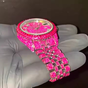 Montre à quartz élégante pour homme, sertie de diamants en moissanite, montre-bracelet de luxe, montre à quartz élégante pour homme - Product Image 2