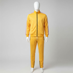 Conjunto Deportivo Econex Unisex Amarillo, Chaqueta Deportiva con Cierre y Cuello Alto, Estilo Deportivo, Transpirable, Color Sólido, 100% Algodón, 2 en 1, Adulto - Product Image 1