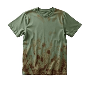 T-shirt vintage délavé surdimensionné à manches courtes 100 % coton de haute qualité, coupe-vent, anti-plis, style hip-hop décontracté streetwear - Product Image 1