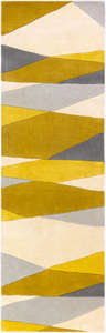 Tapis moderne abstrait en laine, motif géométrique jaune et gris, tufté à la main, pour décoration intérieure, salon et chambre - Product Image 3