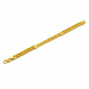 กำไลข้อมือทองคำแท้ 22K สำหรับผู้ชาย |   สร้อยคอทองคำแท้ 916 สีเหลืองทองแบบสองสาย |   เครื่องประดับสไตล์ดูไบสุดหรูสำหรับผู้ชาย - Product Image 1