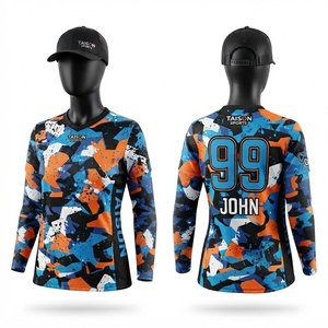 Camiseta de Paintball para Hombre, Calidad Premium, Malla de Poliéster 220 GSM, Antibacteriana, Transpirable, Anti-UV, Impresión Digital, Rosa y Azul, con Cordón Ajustable - Product Image 1