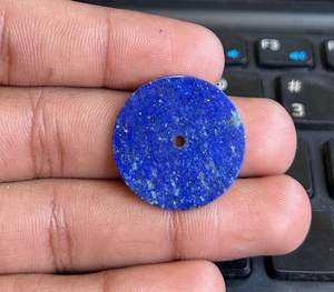 Cadran de montre plat en lapis-lazuli bleu naturel 28,5 mm, accessoires de montre en pierres précieuses d'excellente qualité, trou central de 2 mm, sans perçage - Product Image 2