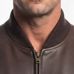 Blouson en cuir pour homme personnalisé, blouson en cuir véritable côtelé pour homme, style streetwear, blouson en cuir pour homme - Product Image 4