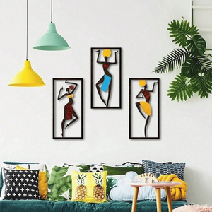 CIFbuy Moderno Arazzo Bohemien Fatto a Mano in Macramè con Danzatrice Africana per Soggiorno e Camera da Letto - Servizio di Ritiro Disponibile - Product Image 4
