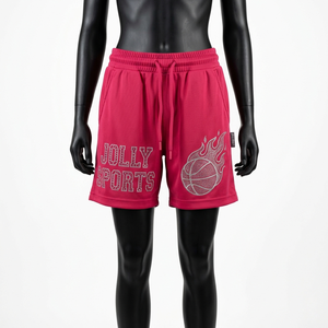 Shorts de basket pour femmes, 180 GSM, maille polyester respirante, panneaux graphiques floraux roses, logo personnalisé par sublimation, shorts pour femmes - Product Image 6