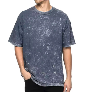 100% Cotton Acid Wash <b>Tshirt</b> Vintage Distressed Acid Wash T-shirt Men Oversized Wholesale Acid Washed Men's T-Shirts - Product Image 4