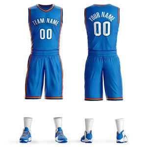 Custom Men's Basketball Jersey <b>Set</b> V-Neck Quick Dry Polyester Spandex Sporty Uniforms Solid Color Printing Team Name 00 - Product Image 5
