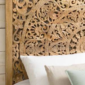 Tête de lit en bois de manguier sculpté Vandana Vista Mira - Product Image 2