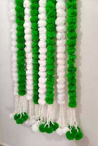 พวงมาลัยห้อยประดับดอกดาวเรืองสีเขียวลากันเทียมสำหรับตกแต่งงานแต่งงานสายดอกฮาลด์เมดและของตกแต่งเทศกาล - Product Image 3