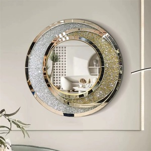 Luxury Handmade Round <b>Crystal</b> Wall <b>Mirror</b> with Silver Gold Swirl Frame Modern Decorative for Home Decor REHMAN CRAFT - Product Image 5
