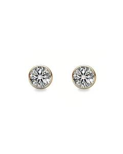 Boucles d'oreilles solitaires en diamant rond de 1,00 carat cultivé en laboratoire avec or massif 14 carats pour femme, idéales pour un anniversaire ou une fête - Product Image 2