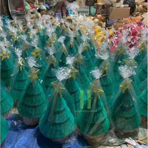 Décor d'arbre de Noël en rotin naturel personnalisable de HNH Craft Factory pour la saison des vacances - Product Image 4