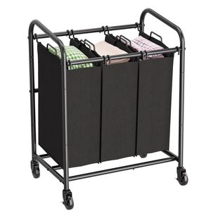 Carrito Organizador de Ropa Sucia de 3 Secciones con Bolsas Extraíbles, Gran Capacidad, Tela Oxford, Organizador de Lavandería Moderno - Product Image 6