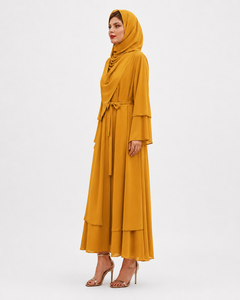 New Customized Ladies <b>Long</b> Floor Full Length Abaya Plain Polyester Chiffon Women <b>Dresses</b> Soft and Comfortable - Product Image 3