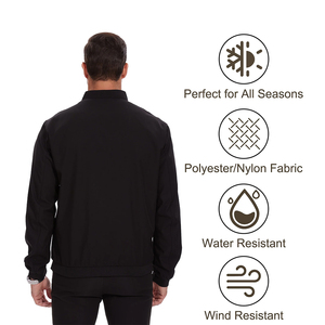 Chaqueta satinada de gran venta, ligera, cómoda, de color negro, de secado rápido, con cremallera, estilo universitario, con diseño y talla personalizados. - Product Image 5