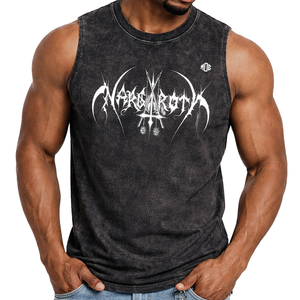 เสื้อยืดแขนกุดทรงโอเวอร์ไซส์สไตล์วินเทจสุดเทรนดี้สำหรับผู้ชาย ลวดลายกราฟิกแบบย้อมสีเอซิด ผลิตจากผ้าฝ้าย 100% เสื้อกล้ามสตรีทแวร์ รับผลิตตามแบบ OEM จำนวนมาก - Product Image 2