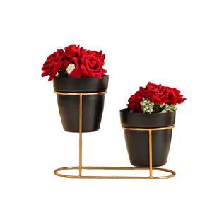 Vase à fleurs en métal fait à la main chic pièce décorative moderne parfaite pour centre de table et décoration intérieure - Product Image 4