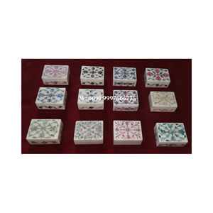 Boîtes cadeaux de qualité supérieure, nouvelle mode, créatives, élégantes, petites, en marbre blanc pur avec incrustation de nacre verte, pour le Ramadan. - Product Image 6