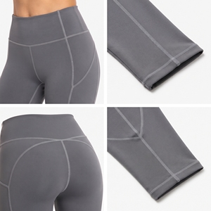 Leggings de Compresión para Mujer, Largos, con Costuras en Contraste, Cintura Alta, Transpirables, Ecológicos, para Entrenamiento, Gimnasio, Fitness, Yoga - Product Image 6