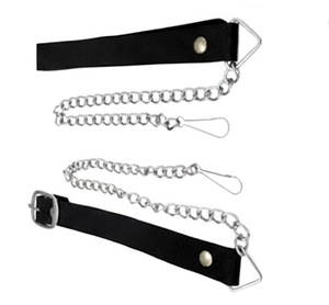 Sporran écossais artisanal écologique en cuir noir et tartan avec chaîne pour activités de plein air – Modèle Couronne Dorée - Product Image 4