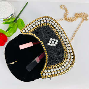 Handmade Modern <b>White</b> Pearl Beads Sling <b>Bag</b> Clutch Polished Sculpture Metal Crafts for Weddings Events Antique Shoulder Purse - Product Image 2