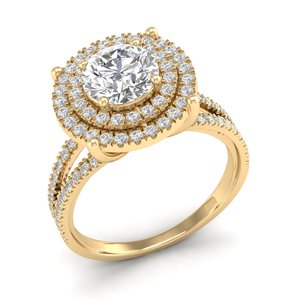 Anillos de Compromiso de Diamantes Cultivados en Laboratorio HPHT CVD, Corte Redondo de 2 Quilates, Oro Sólido de 14K, Certificado IGI, Precio al por Mayor REYES, Joyería Fina - Product Image 2