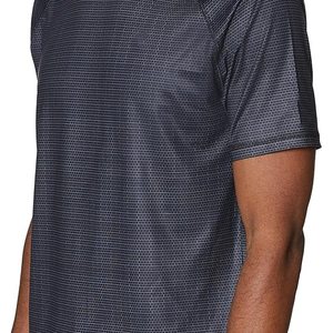 Stylish <b>Men</b> Grey Printed Rash Guard Quick Dry UPF 50 Short Sleeve Sublimation Swim Shirt Performance <b>Top</b> - Product Image 4