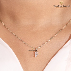 Colgante de Letra F Premium para Mujer, Regalo Memorables, Oro Amarillo Sólido de 14K, Diamante Cultivado en Laboratorio CVD de 1.00 Quilates, Color F, Claridad VS1 - Product Image 4