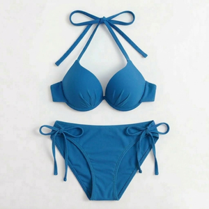 Maillot de bain trois pièces uni, ensemble bikini sexy en maille tendance, maillot de bain fendu, bikinis et vêtements de plage - Product Image 6