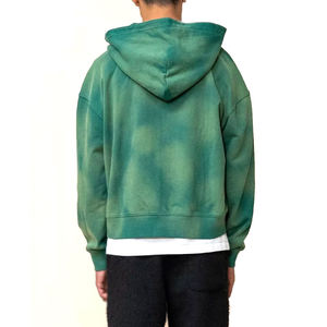 Sweat-shirts à capuche zippés respirants pour hommes, 100 % coton, 300 grammes, teinture unie, imprimé, style décontracté, haute qualité, tendance - Product Image 5