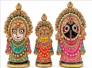 Handmade Metal Religious Figures 1PC Traditional Diwali <b>Decor</b> Tabletop Sculpture for Living <b>Room</b> & Home Office - Product Image 4