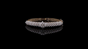 Luxury 18K Gold and Lab Grown Diamond <b>Bangle</b> <b>Bracelet</b> for Women – Elegant Crystal Pavé Cuff Jewelry Wedding Party Gift - Product Image 2