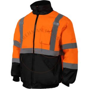 Windproof Reflective Safety Bomber Jacket Set Reflective Safety Clothing in Cotton Blends Jacket Workwear Softshell - Product Image 1