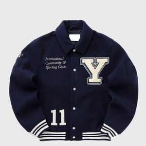 Low Moq Winter Jacket with Embroidered Details Contrast Sleeves Premium Quality Casual Letterman Jacket - Product Image 1