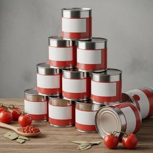 Purée de tomates transformée avec 28 % de solides solubles, pâte de tomates en conserve dans des boîtes métalliques industrielles scellées pour les ventes en gros en cartons. - Product Image 4