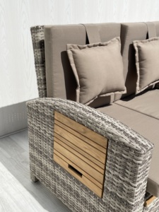 Sofá de Ratán Moderno de Alta Calidad de Fábrica Vietnamita, Respaldo Reclinable Ajustable, Cojín de Poliéster y Madera para Muebles de Jardín - Product Image 6