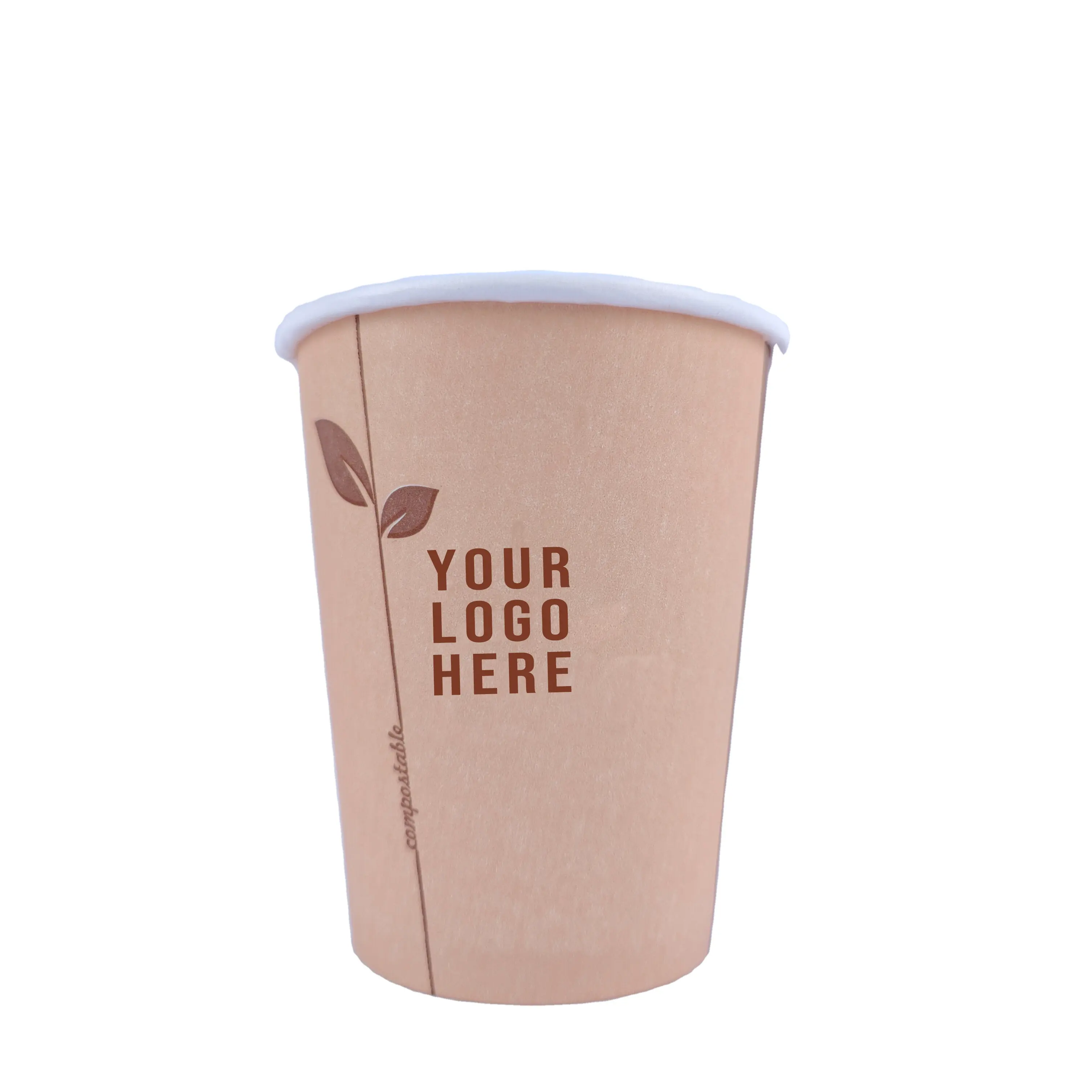 Tek duvar kağıt kahve bardağı | Partiler için özel Logo biyobozunur PLA kahve kağıt bardaklar | Çoklu boyutları