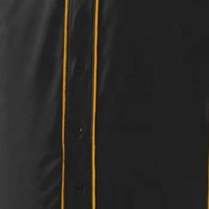 Camiseta de Béisbol Unisex Negra y Amarilla de Manga Corta con Botones al Frente, Absorbente de Humedad, Poliéster, Corte Regular, Ropa Deportiva para Adultos 3D - Product Image 2