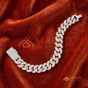 18K Gold Plated Moissanite Bead Link Bracelet Iced Out Luxury Fine Chain Jewelry Gift <b>For</b> <b>Men</b> Women Trend - Product Image 5