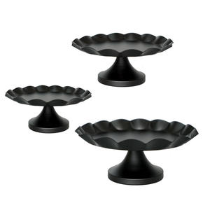 Elegant Floral Edge Gold <b>Cake</b> <b>Stand</b> Metal Dessert Serving Pedestal for Wedding Reception Birthday Celebration and Event Decor - Product Image 1
