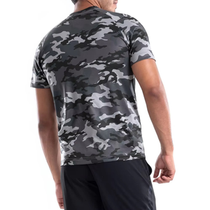 High Quality Custom Logo Men's V-neck Fleece T-Shirt Short Sleeve Breathable Top Selling Factory Made Wholesale Mono Print - Product Image 6