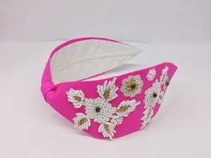 Diadema Acolchada con Cuentas de Cristal Coloridas y Modernas para Mujer, Aro para el Cabello de Tela Rosa, Accesorio para Fiestas de Cumpleaños, Diadema Arcoíris - Product Image 3