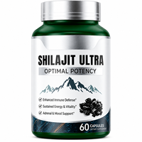 Capsules Shilajit Ultra, 60 unités, résine minérale naturelle, complément alimentaire pour l'énergie, la vitalité, l'immunité et le bien-être de l'humeur