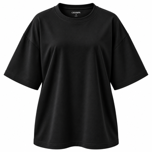 T-shirt oversize personnalisé pour femme avec logo, en coton épais, manches courtes, coupe décontractée, épaules tombantes, couleur unie - Product Image 5