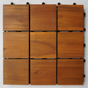 Azulejos modernos de madera de acacia de 9 listones con hermoso diseño de parquet para balcón exterior y suelo junto a la piscina en color natural - Product Image 4